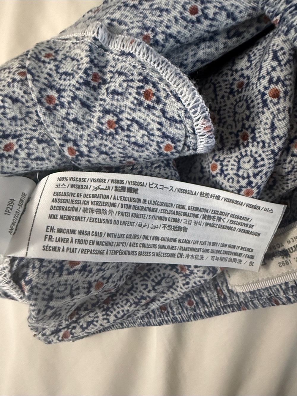 Abercrombie & Fitch Blue Patterned Elastic Waist culottes w/ pockets- Small - Picture 8 of 10
